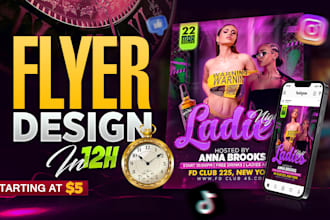 design bespoke flyers for clubs, parties