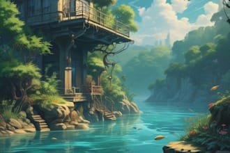 make anime style art and animated backgrounds