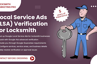set up local service ads and advanced verification for locksmiths