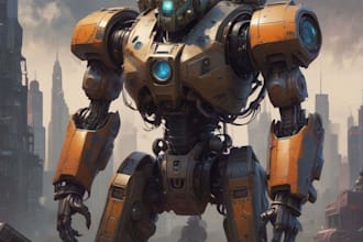 create stunning sci fi robot art futuristic illustrations