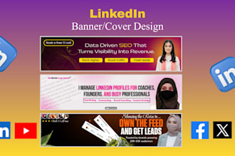 design linkedin banner youtube banner, facebook cover