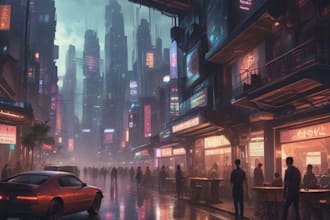 create cinematic sci fi city concept art