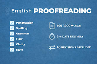proofread and edit writing for clear, fluent english
