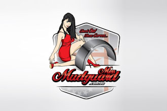 make particular automotive brand logo for miss mudguard