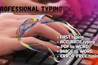 do fast and accurate typing, PDF to word, and data entry
