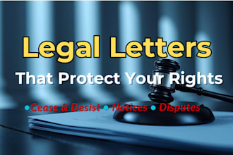 cease and desist letters, legal notices, and dispute letters
