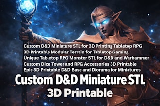 sculpt custom dnd miniature stl for 3d printing tabletop, wargaming rpg 3d model