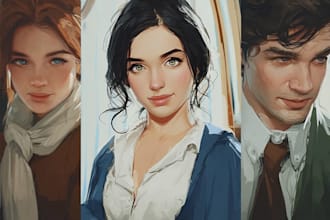 create portrait semi realistic character