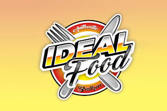 create an eye catching restaurant logo for ideal food