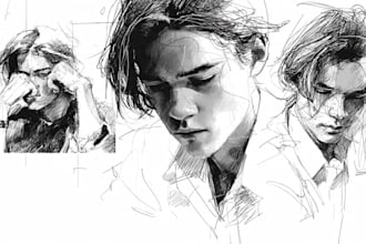 create unique scribble art sketch illustrations