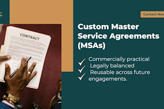draft a custom master service agreement for your business