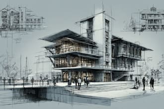 do hand drawn architectural sketches