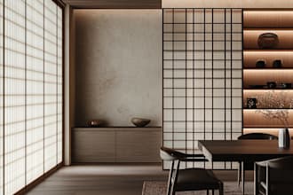 design a wabi sabi minimalist interior as a japanese interior architect