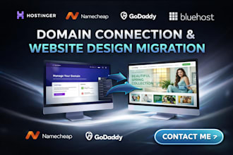 domain connection hostinger website design namecheap godaddy bluehost migration