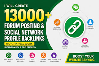 create 13000 forum posting, social network profile backlinks