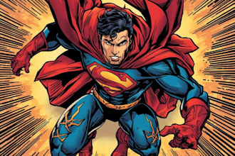 create a comic book and custom illustration