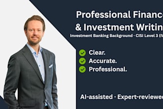 write high quality finance and investment content for fintech and businesses