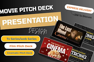 design cinematic film pitch deck, movie investor deck and TV series bible epk