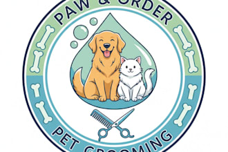 design a cute and professional pet grooming logo for your business