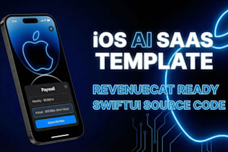 deliver a professional ai saas ios app template with revenuecat