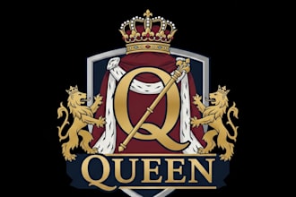 design an elegant and powerful queen logo for your brand
