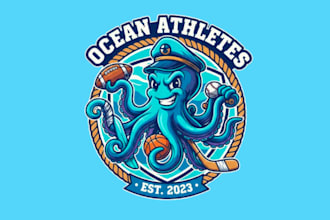 do octopus mascot logo design with express delivery