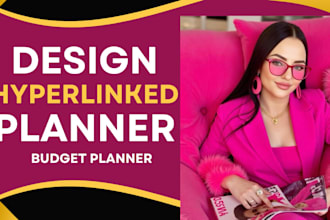 design hyperlinked planner, spreadsheet, calendar planner etsy journal, budget