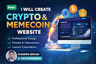 design a crypto, meme coin, web3, blockchain, ico, dao and defi website