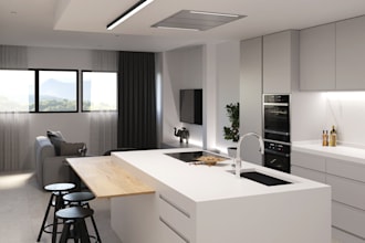 virtual interior mood board, 3d renovation, modern facade and modular exterior
