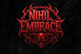design death metal, black metal, and brutal death metal logo