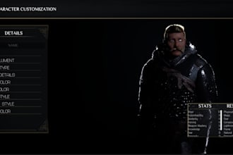 create a character customization screen