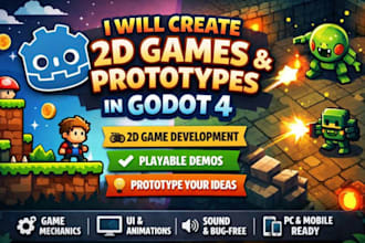 create 2d games, game prototypes and playable demos using godot 4
