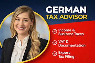 be your certified german tax advisor for vat, tax, income, and business filing