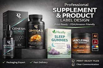 design professional supplement and product label design