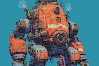 amazing character mecha robot illustration