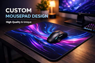 design amazing mousepad, deskmat for gaming, trading, laptop sleeves, sticker