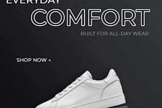 design modern sneaker and footwear social media ads