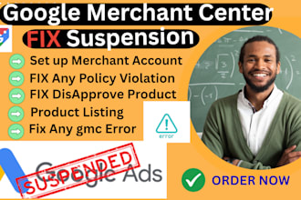fix google merchant center suspension misrepresentation,fixing gmc ads campaign