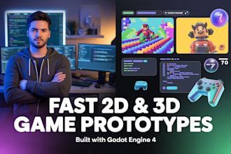 create a fast 2d or 3d game prototype using godot engine