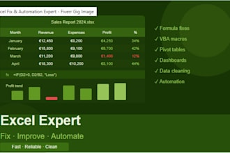 fix, improve or automate your excel file