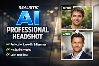 create a realistic ai professional headshot for linkedin and resumes