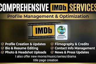 create or edit imdb film, actor, director or personal page professionally