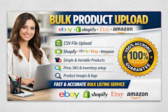 bulk product upload ebay shopify etsy amazon bulk product listing via csv file