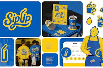 design a food or coffee logo with restaurant branding and brand guidelines