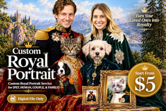 create a custom royal portrait for you or your pet