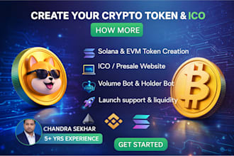 create crypto token, meme coin, ico website, volume and holder bot