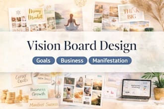 vision board design for goals business manifestation
