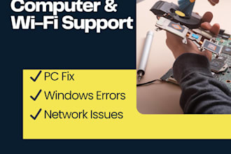 fix your computer, laptop, wifi or network issues remotely