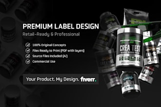 design premium product labels for bottles, jars, and bags