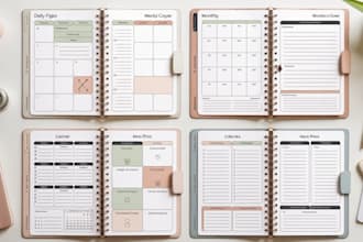 design esty digital hyperlink planner workbook amazon kdp fillable canva journal